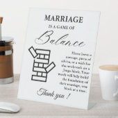 Modernes Minimal Wedding Jenga Game Gästebuchzeich Sockelschild (In Situ)