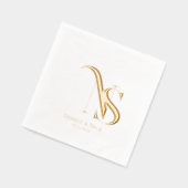 Modernes Minimal | Wedding Monogram Napkins Servietten Mit Folie (Links)