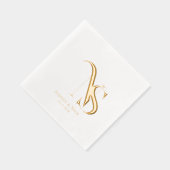 Modernes Minimal | Wedding Monogram Napkins Servietten Mit Folie (Rechts)