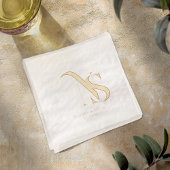 Modernes Minimal | Wedding Monogram Napkins Servietten Mit Folie
