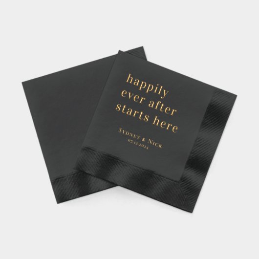 Modernes Minimal | Wedding Monogram Napkins Servietten Mit Folie (Rückseite)