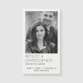 Modernes Minimal Wedding Rett-the-Date Foto Magnet (Vorderseite)