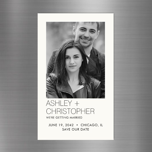 Modernes Minimal Wedding Rett-the-Date Foto Magnet