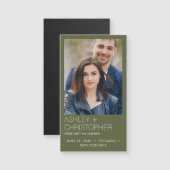 Modernes Minimal Wedding Rett-the-Date Foto Magnet (Vorne/Hinten)