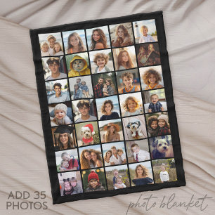 Modernes Minimal Weiß - 35 Foto-Collage Fleecedecke