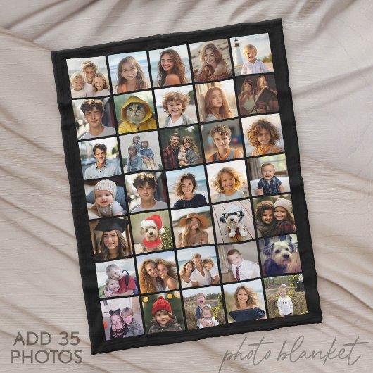Modernes Minimal Weiß - 35 Foto-Collage Fleecedecke