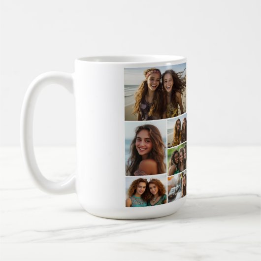 Modernes Minimal Weiß mit 12 Fotomaterial Kaffeetasse (Links)