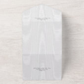 Modernes Minimal weißes Satin Taffeta Abendessen All In One Einladung (Außenbereich)