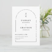 Modernes Minimal-White-Arch-QR-Foto Einladung (Stehend Vorderseite)