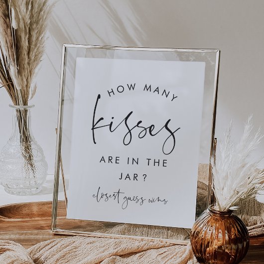 Modernes Minimal wie viele Kisses Duschengel-Zeich Poster