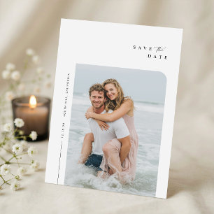 Modernes Minimal zeitgenössisches Foto Hochzeit Save The Date