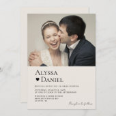 Modernes Minimal zeitgenössisches Foto QR Code Hoc Einladung (Vorne/Hinten)