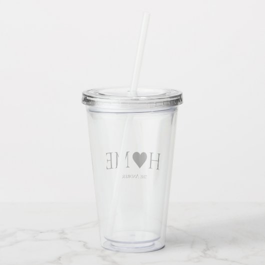 Modernes Minimal-Zuhause-Personalisiertes Geschenk Acryltrinkbecher (Rückseite)