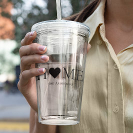 Modernes Minimal-Zuhause-Personalisiertes Geschenk Acryltrinkbecher