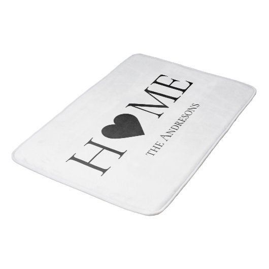 Modernes Minimal-Zuhause-Personalisiertes Geschenk Badematte (Schrägansicht)