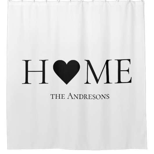 Modernes Minimal-Zuhause-Personalisiertes Geschenk Duschvorhang (Vorderseite)