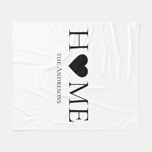 Modernes Minimal-Zuhause-Personalisiertes Geschenk Fleecedecke (Vorderseite (Horizontal))
