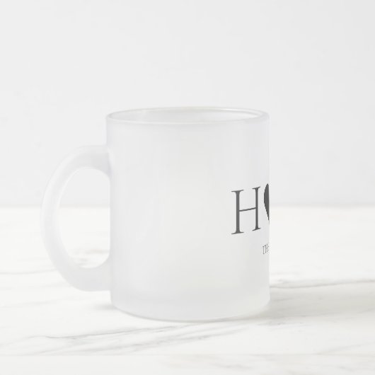 Modernes Minimal-Zuhause-Personalisiertes Geschenk Mattglastasse (Links)