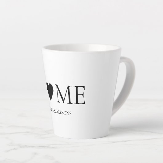 Modernes Minimal-Zuhause-Personalisiertes Geschenk Milchtasse (Rechte Ecke)
