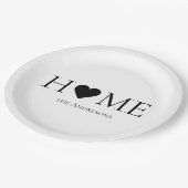 Modernes Minimal-Zuhause-Personalisiertes Geschenk Pappteller (Schrägansicht)