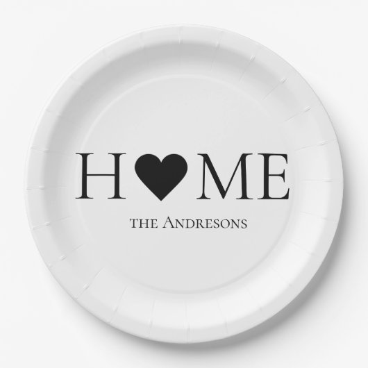 Modernes Minimal-Zuhause-Personalisiertes Geschenk Pappteller (Vorderseite)