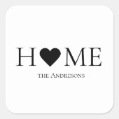 Modernes Minimal-Zuhause-Personalisiertes Geschenk Quadratischer Aufkleber (Vorderseite)