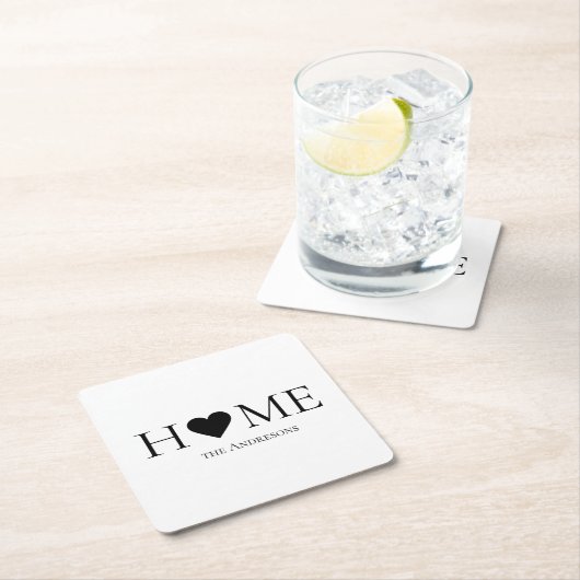 Modernes Minimal-Zuhause-Personalisiertes Geschenk Rechteckiger Pappuntersetzer (Vor Ort)