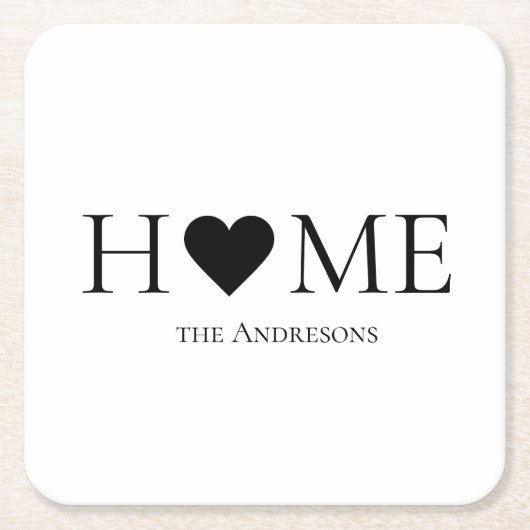 Modernes Minimal-Zuhause-Personalisiertes Geschenk Rechteckiger Pappuntersetzer (Vorderseite)