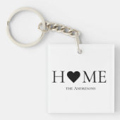 Modernes Minimal-Zuhause-Personalisiertes Geschenk Schlüsselanhänger (Vorderseite)