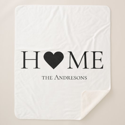 Modernes Minimal-Zuhause-Personalisiertes Geschenk Sherpadecke (Vorderseite)