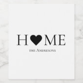 Modernes Minimal-Zuhause-Personalisiertes Geschenk Weinetikett (Einzelnes Label)