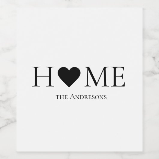 Modernes Minimal-Zuhause-Personalisiertes Geschenk Weinetikett (Einzelnes Label)