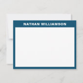 Modernes Minimalblau Personalisiert Mitteilungskarte (Vorderseite)