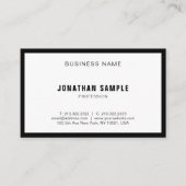 Modernes Minimaldesign Elegant Schwarz-weiß BW Sch Visitenkarte (Vorderseite)