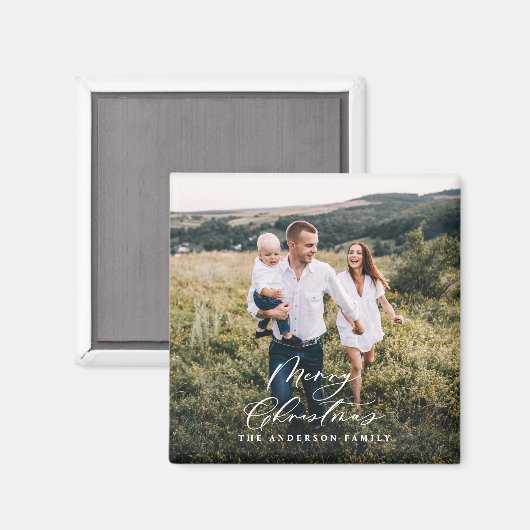 Modernes, minimales 1 Foto Weihnachtsgeschenk Magnet (Vorderseite/Rückseite)