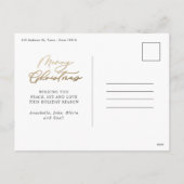 Modernes, minimales 5 Foto Weihnachtsgeschenk Feiertagspostkarte (Rückseite)