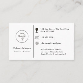 Modernes, minimales Add-Logo Visitenkarte