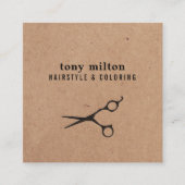 Modernes, minimales, bedrucktes Kraft Schwarzer Sc Quadratische Visitenkarte (Vorderseite)