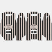 Modernes, minimales Beige-Black Stripes-Logo Geschenkschachtel (Ungeklappt)
