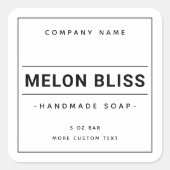 Modernes, minimales, benutzerdefiniertes Etikett m Quadratischer Aufkleber (Vorderseite)