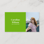 Modernes Minimales Berufliches Foto Fett Lime Gree Visitenkarte (Vorderseite)