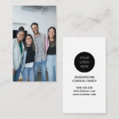 Modernes Minimales Berufliches Foto-Logo Visitenkarte (Vorne/Hinten)