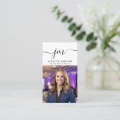 Modernes Minimales Berufliches Script Monogram Fot Visitenkarte (Stehend Vorderseite)
