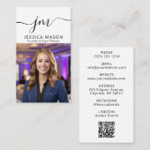 Modernes Minimales Berufliches Script Monogram Fot Visitenkarte (Vorne/Hinten)