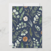 Modernes, minimales Blattwerk blau Weihnachten (Rückseite)