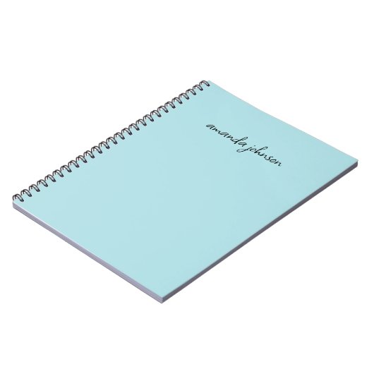 Modernes, minimales Blue Monogram mit vollständige Notizblock (Linke Seite)