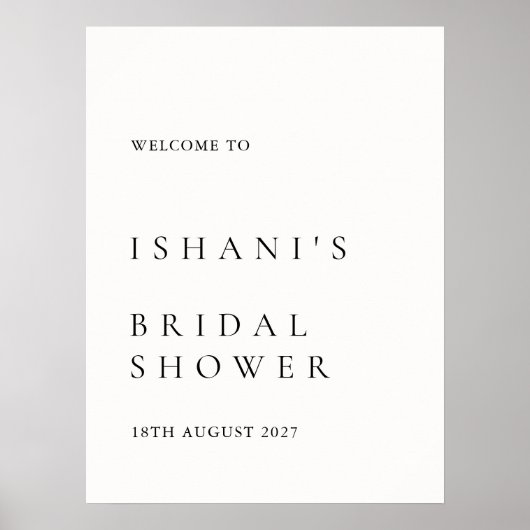 Modernes Minimales Brautparty Begrüßungspapier Poster (Vorne)
