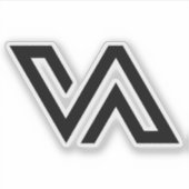 Modernes minimales Buchstaben-VA-Monogramm Aufkleber (Vorderseite)