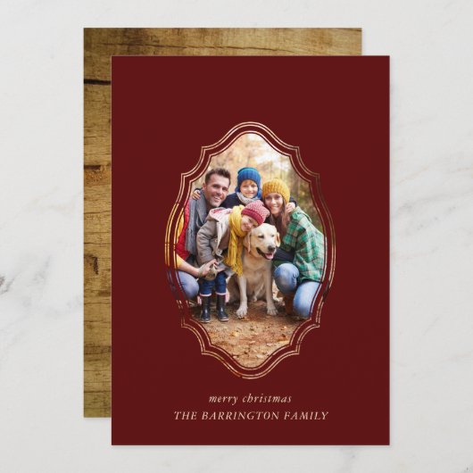 Modernes minimales Burgund- und Foto (Vorne/Hinten)