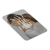 Modernes, minimales Chic-Foto-Hochzeit retten das Magnet (Rechte Seite)